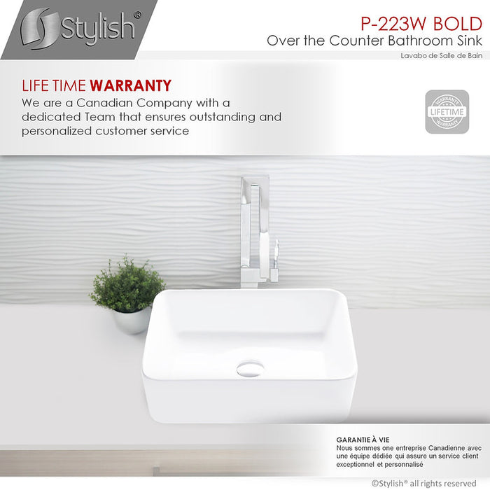 Stylish -18'' BOLD P-223W Vessel Sink