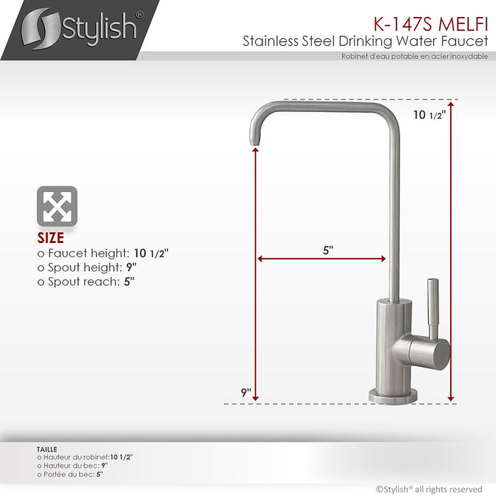 STYLISH-MELFI Single Handle Cold Water Tap - STAINLESS STEEL - Construction Commodities Supply Inc.
