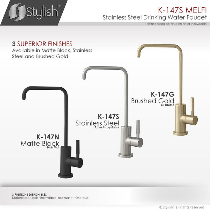STYLISH-MELFI Single Handle Cold Water Tap - STAINLESS STEEL - Construction Commodities Supply Inc.