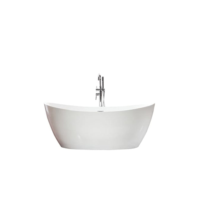 NEPTUNE -Florence 66" x 32" AFR Acrylic Freestanding Center Drain Bathtub in White