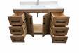 CANADIAN MAPLE 54" , Frappe Stain Bathroom Vanity With Quartz Countertop. - Construction Commodities Supply Inc.