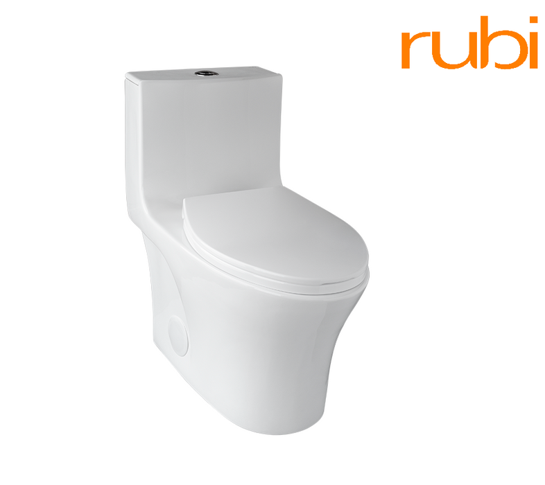 RUBI-RCM130BL , One-Piece White Dual Flush Toilet ** SAME DAY PICK UP IN STORE **