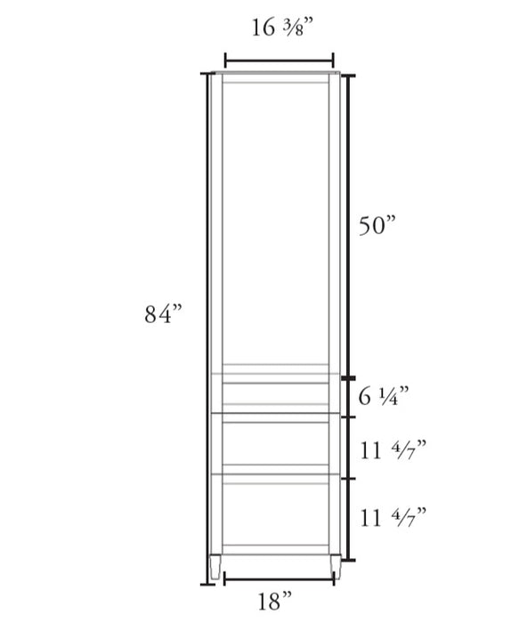 Classic OAK VENEER CENTER PANEL Linen Tower
