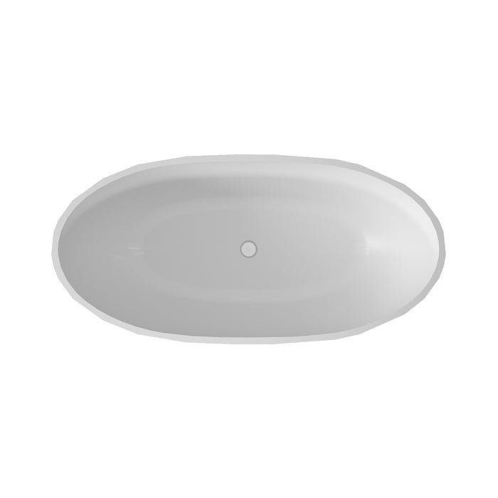 MAAX - Fura Matte 67" x 32" Acrylic Freestanding Center Drain Bathtub in Matte White