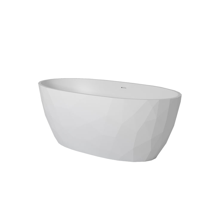 MAAX - Fura Matte 67" x 32" Acrylic Freestanding Center Drain Bathtub in Matte White
