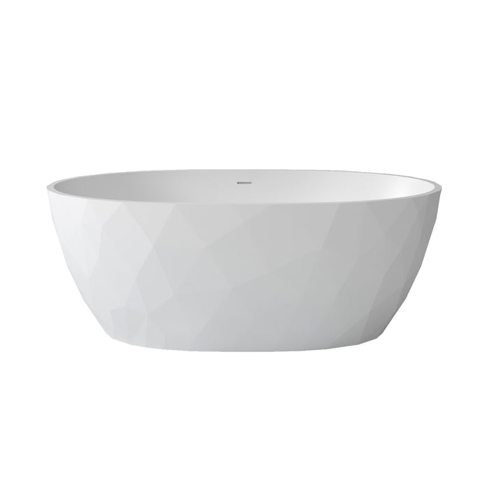 MAAX - Fura Matte 67" x 32" Acrylic Freestanding Center Drain Bathtub in Matte White