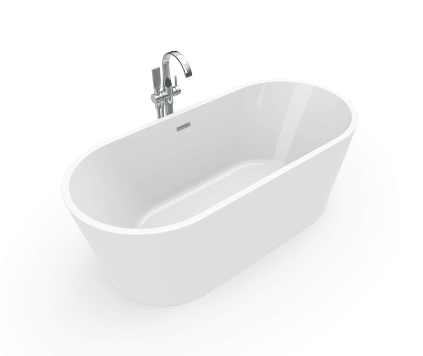 MAAX -Louie 67 x31 Acrylic Freestanding Center Drain Bathtub in White with White Skirt