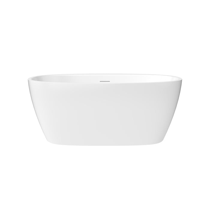 MAAX - Hatto 59" x 32" x 24"  Acrylic Freestanding Center Drain Bathtub in gloss White