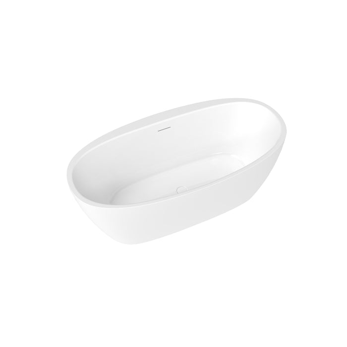 MAAX - Hatto 67" x 32" x 24"  Acrylic Freestanding Center Drain Bathtub in gloss White
