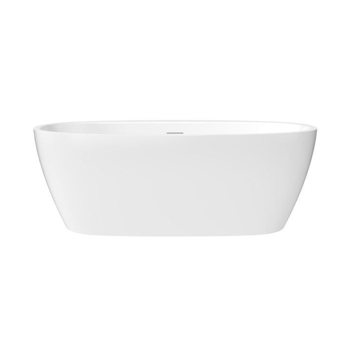 MAAX - Hatto 67" x 32" x 24"  Acrylic Freestanding Center Drain Bathtub in gloss White