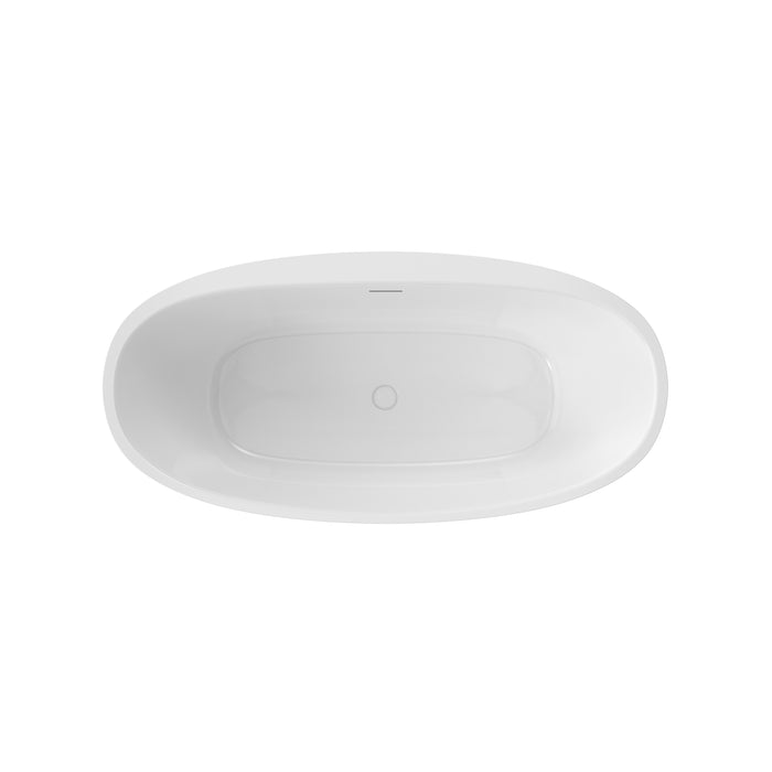 MAAX - Hatto 67" x 32" x 24"  Acrylic Freestanding Center Drain Bathtub in gloss White