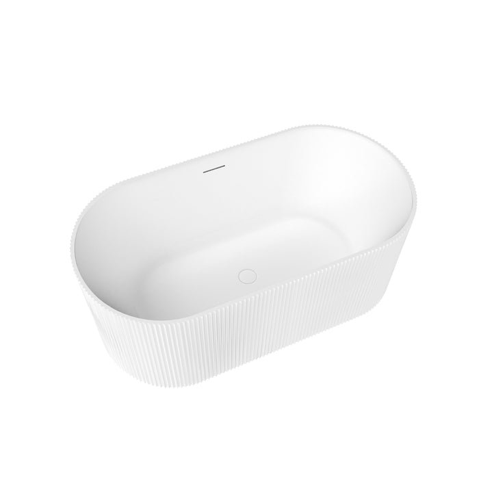 MAAX - Tori Matte 59" x 32" x 23 Acrylic Freestanding Center Drain Bathtub in Matte White