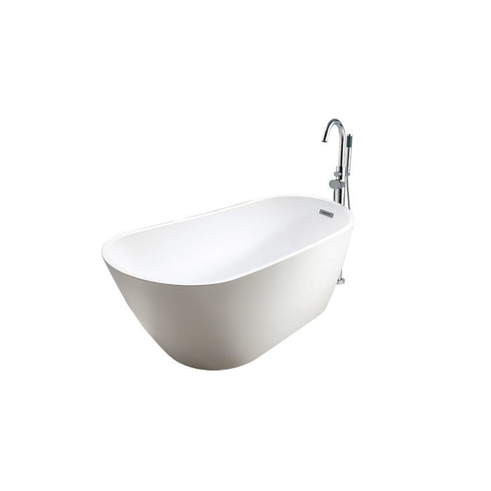 NEPTUNE - Malaga 60" x 32" AFR Acrylic Freestanding End Drain Bathtub in White