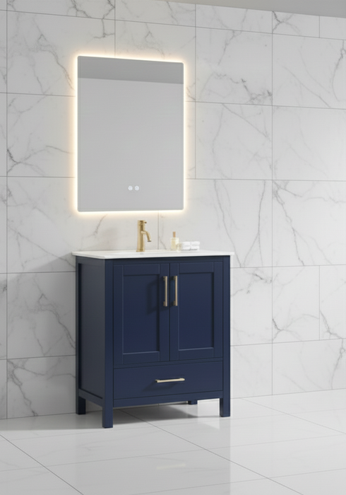 ROSE- 24"x18" Navy Blue , Solid Wood Floor Standing Modern Bathroom Vanity