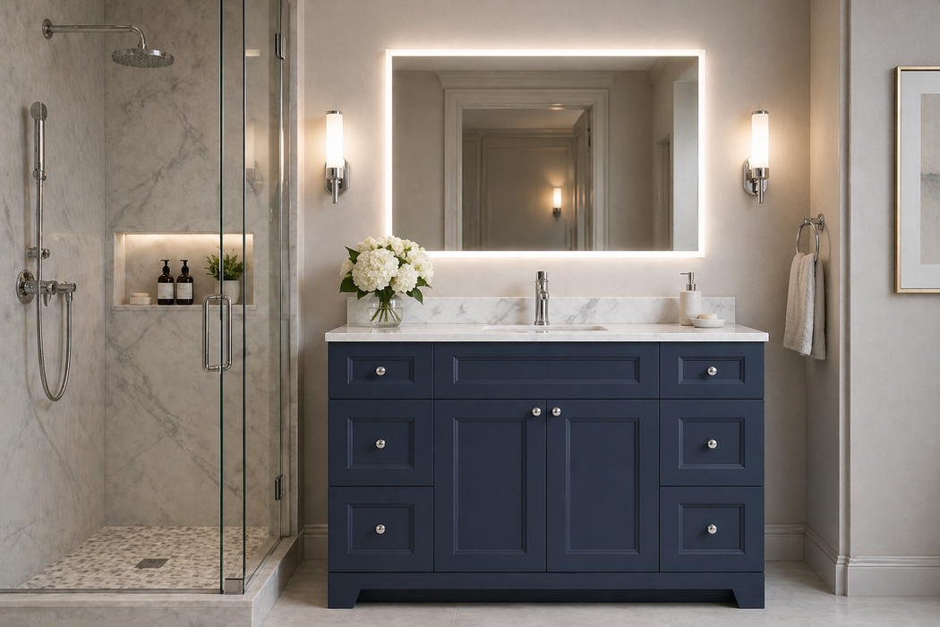 CLASSIC- 60",Single Sink Solid wood Bathroom Vanity (6 COLORS AVAILABLE) With Quartz Countertop - Construction Commodities Supply Inc.