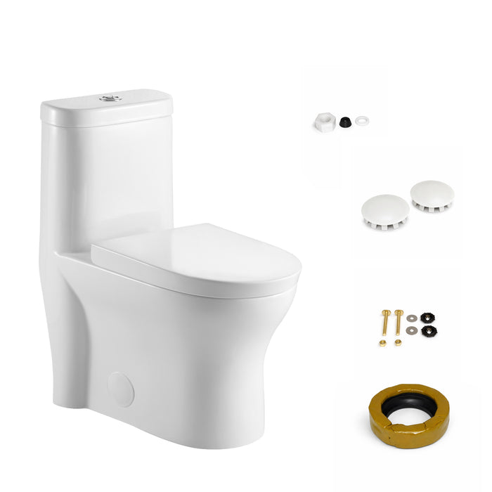 Neptune Florence One Piece 4.1/6L Dual Flush Elongated Toilet White ** PICKUP IN STORE ONLY**
