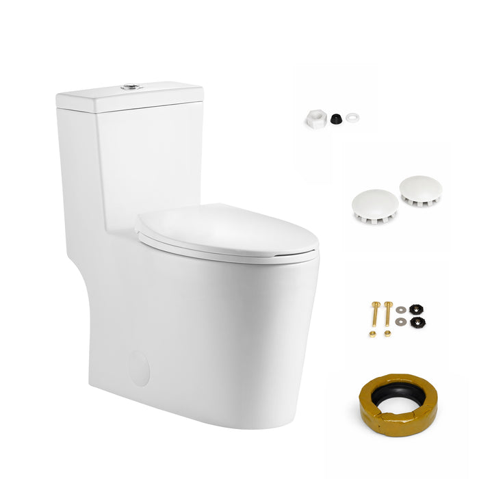 Neptune Prague One Piece 4.1/6L Dual Flush Elongated Toilet White ** PICKUP IN STORE ONLY**