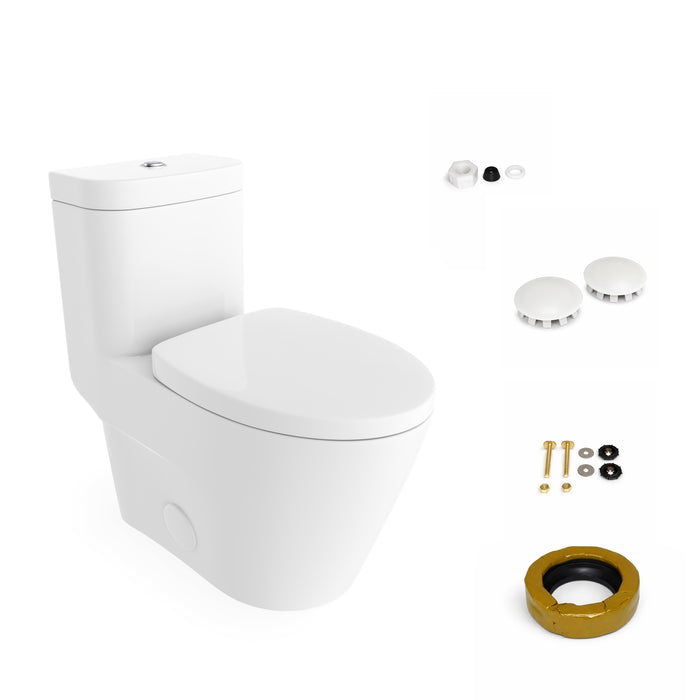 Neptune Zen One Piece 4.1/6L Dual Flush Elongated Toilet White ** PICKUP IN STORE ONLY**