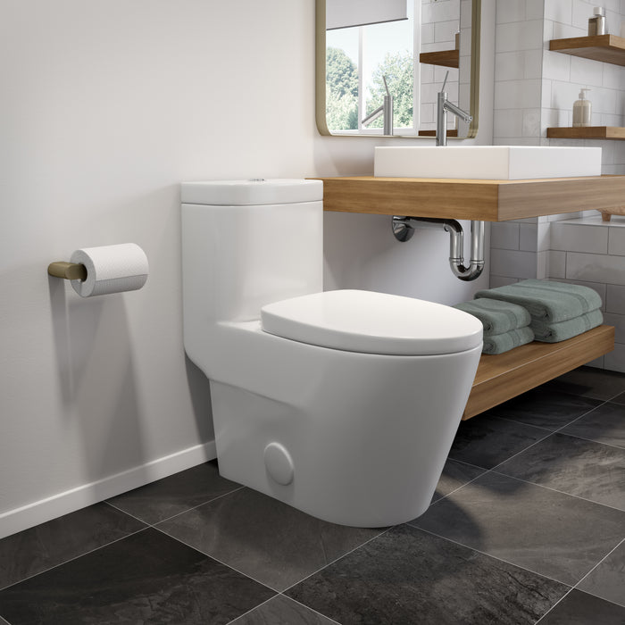 Neptune Zen One Piece 4.1/6L Dual Flush Elongated Toilet White ** PICKUP IN STORE ONLY**