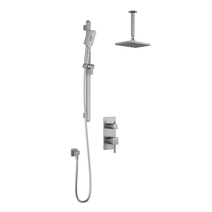 Kalia Square One Shower System 10" Shower Head with Vertical Ceiling Arm -BRUSHED NICKEL