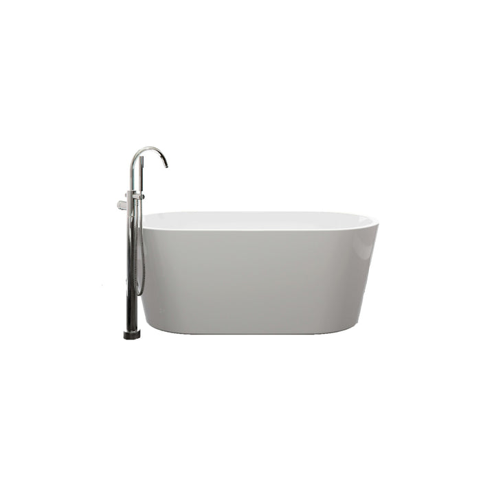 NEPTUNE -Monaco F1 60" x 30" AFR Acrylic Freestanding Center Drain Bathtub in White