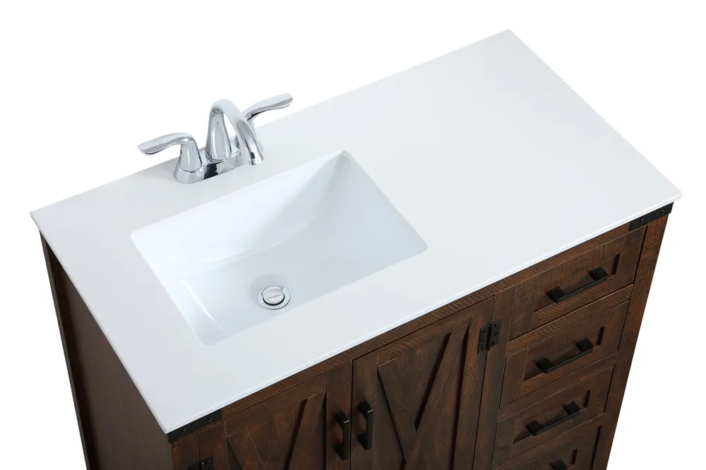 HILCREST-42" Expresso , Floor Standing Modern Bathroom Vanity, Quartz Countertop