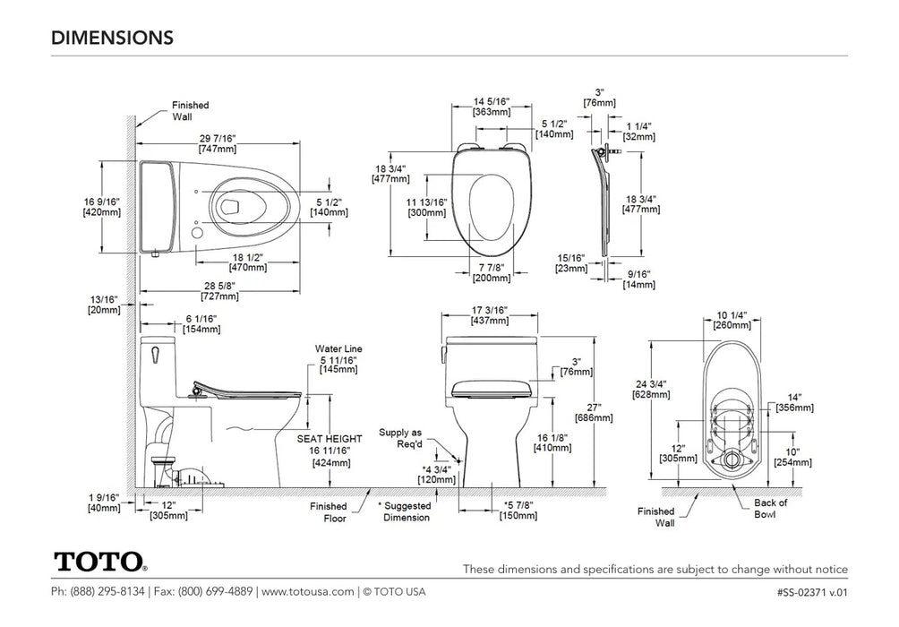 NEW TOTO Redington One Piece Elongated Comfort Height Toilet With Soft Close Seat ** PICK UP IN STORE ONLY ** - Construction Commodities Supply Inc.