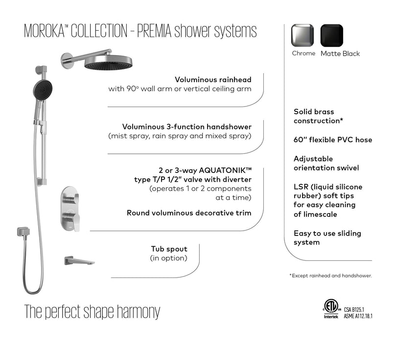 KALIA -PREMIA MOROKA TD3  (3 WAY SHOWER SYSTEMS )