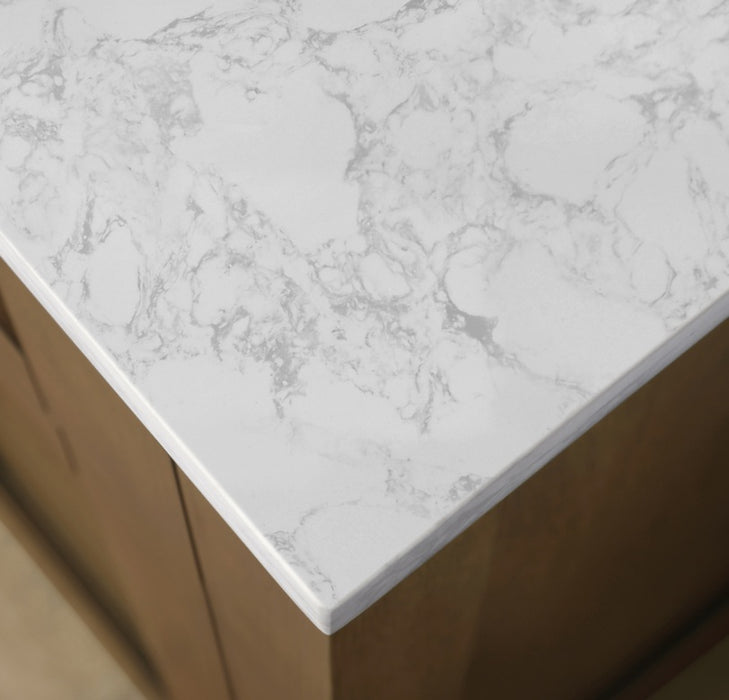 SIENA 30 Inch, Solid Wood Bathroom Vanity with Quartz Countertop, Almond Latte