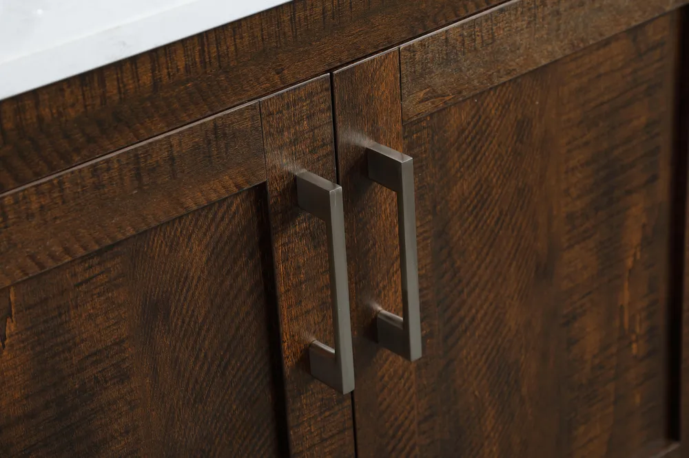 ELEGANT- 24" Dark Brown Oak ,Floor Standing Modern Bathroom Vanity, Marble Countertop