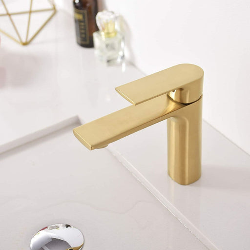 F11127 Single Handle, Brushed Gold, Bathroom Faucet - Construction Commodities Supply Inc.