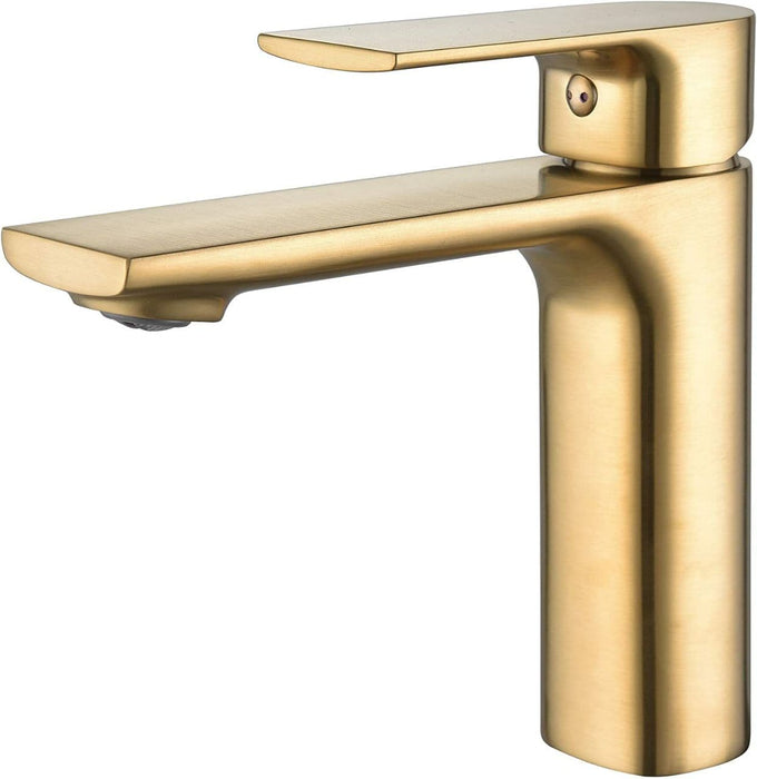 F11127 Single Handle, Brushed Gold, Bathroom Faucet - Construction Commodities Supply Inc.