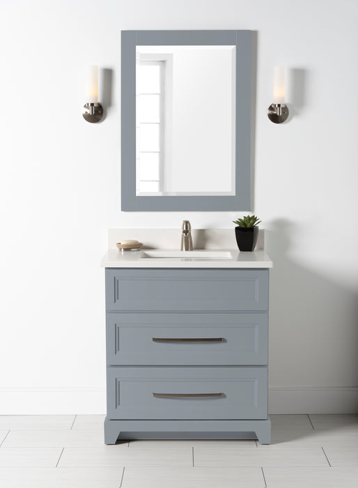 StoneWood / Dawn Grey - 30" Bathroom Vanity With Dover Quartz Countertop