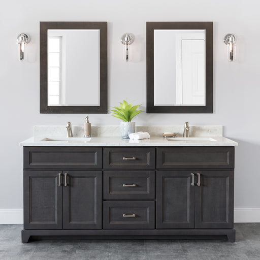 StoneWood- 72" Bathroom Vanity, Quartz Countertop With Double Sink - Vanity Sale