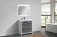 DOLCE - 30" Ash Grey, Quartz Countertop, Floor Standing Modern Bathroom Vanity - Construction Commodities Supply Inc.