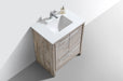 DOLCE - 30" Nature Wood, Quartz Countertop, Floor Standing Modern Bathroom Vanity - Construction Commodities Supply Inc.
