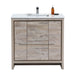 DOLCE- 36" Nature Wood, Quartz Countertop, Floor Standing Modern Bathroom Vanity - Construction Commodities Supply Inc.