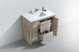 DOLCE- 36" Nature Wood, Quartz Countertop, Floor Standing Modern Bathroom Vanity - Construction Commodities Supply Inc.