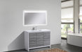 DOLCE- 48" Single Sink, High Gloss Ash Grey, Quartz Countertop, Floor Standing - Construction Commodities Supply Inc.