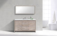 DOLCE- 60" Single Sink, Nature Wood, Quartz Countertop, Floor Standing Modern Bathroom Vanity - Construction Commodities Supply Inc.