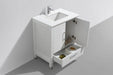 ASL-30 HIGH GLOSS White Cabinet , White Quartz Countertop, Floor Standing Bathroom Vanity - Construction Commodities Supply Inc.