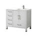 ASL-36L, High Gloss White, Pure White Quartz Countertop, Floor Standing Modern Bathroom Vanity - Construction Commodities Supply Inc.