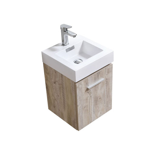 BLISS- 16" Nature Wood, Wall Mount Bathroom Vanity - Construction Commodities Supply Inc.