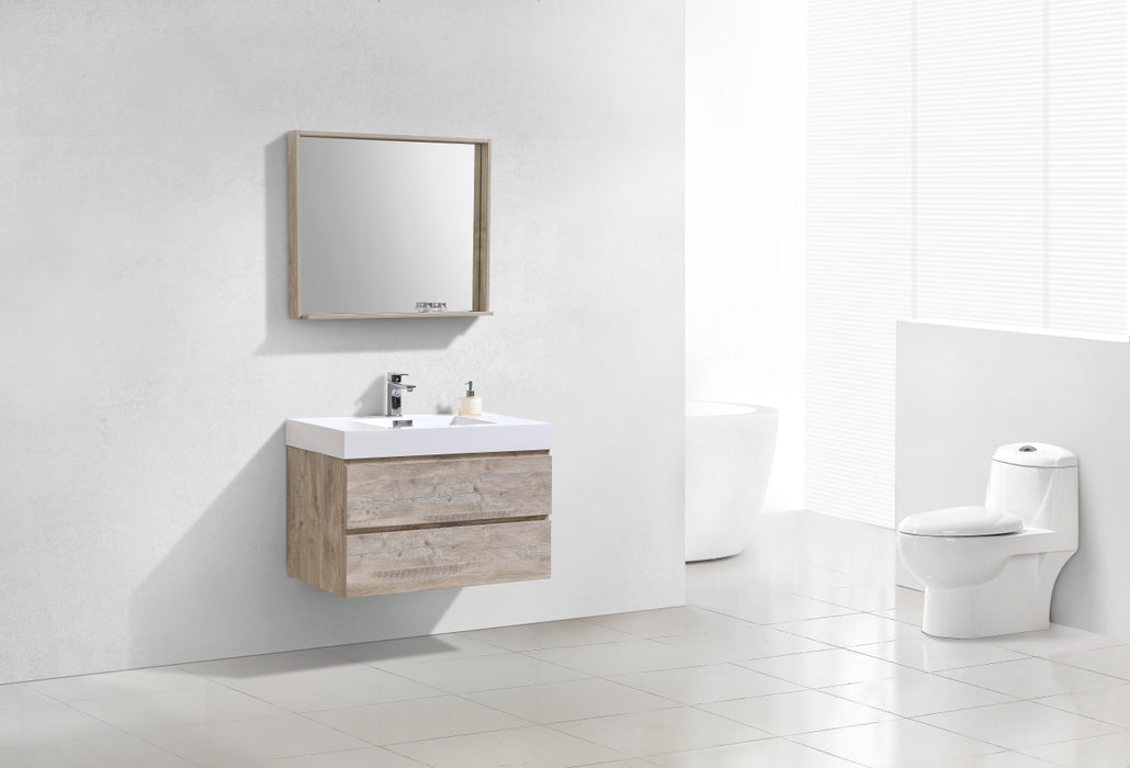 BLISS- 36" Nature Wood, Wall Mount Bathroom Vanity - Construction Commodities Supply Inc.