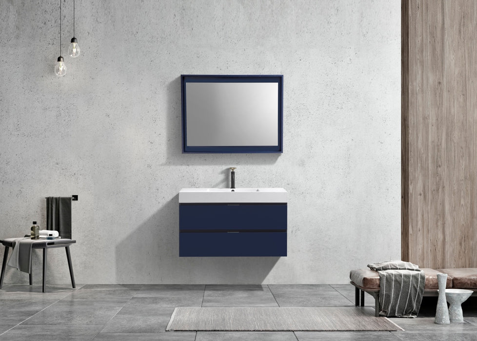 BSL40" Dark Blue , Wall Mount Bathroom Vanity