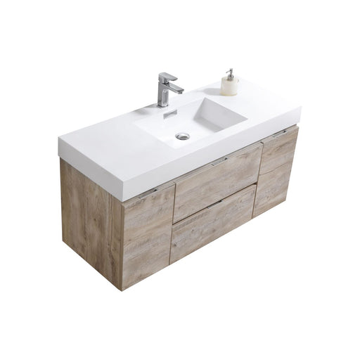 BLISS- 48" Nature Wood, Wall Mount Bathroom Vanity - Construction Commodities Supply Inc.