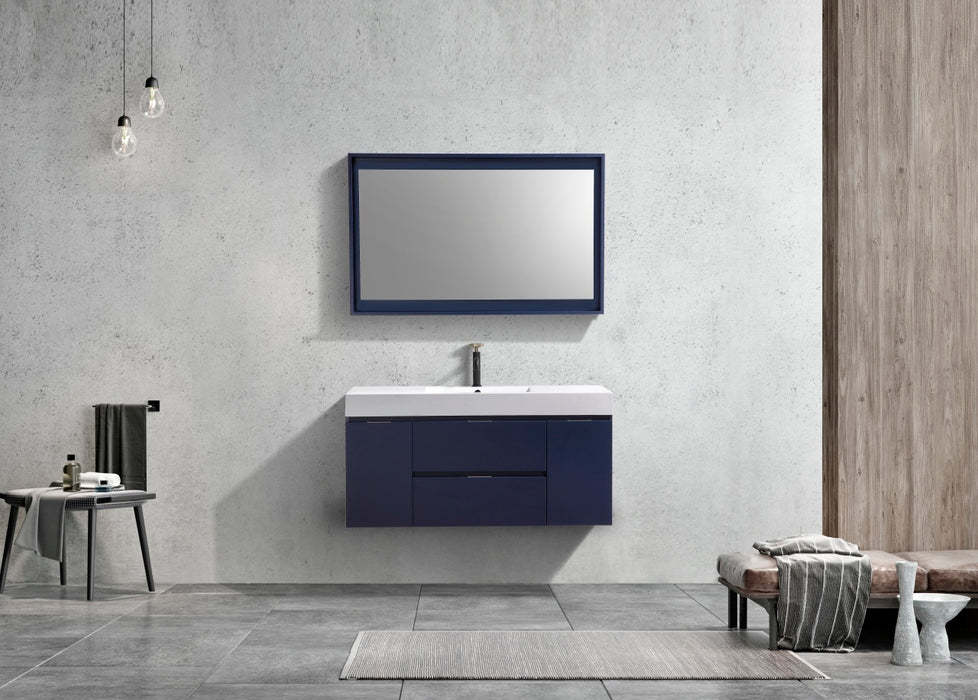 BSL48" Dark Blue , Wall Mount Bathroom Vanity
