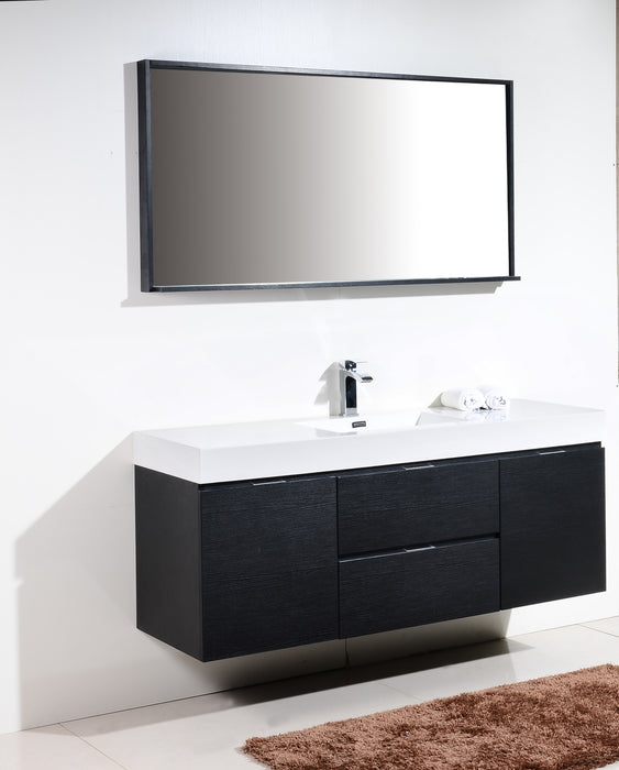 BLISS- 60" Black, Single Sink, Wall Mount Bathroom Vanity - Construction Commodities Supply Inc.