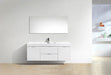 BLISS- 60" High Gloss White, Single Sink, Wall Mount Bathroom Vanity - Construction Commodities Supply Inc.