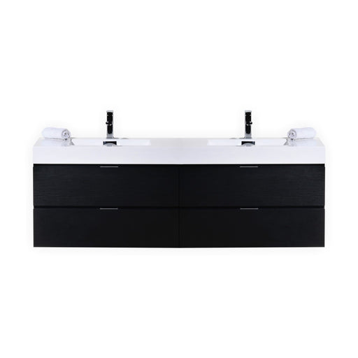 BLISS- 72" Black, Double Sink, Wall Mount Bathroom Vanity - Construction Commodities Supply Inc.